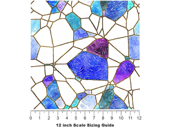 Glass Ocean Mosaic Vinyl Film Pattern Size 12 inch Scale