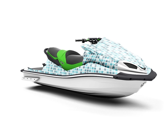 Office Blues Mosaic Jet Ski Vinyl Customized Wrap