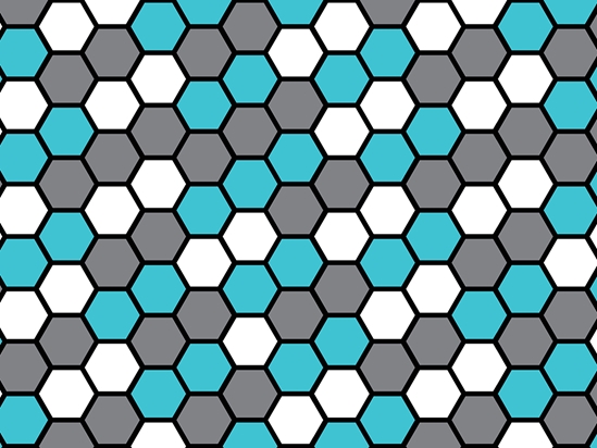 Chameleon Hexagons Blue Camo Boat Wrap Vinyl Graphic Decal Kit