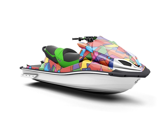 Odds and Ends Mosaic Jet Ski Vinyl Customized Wrap