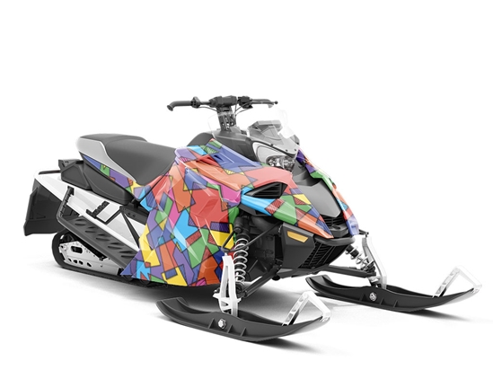 Odds and Ends Mosaic Custom Wrapped Snowmobile