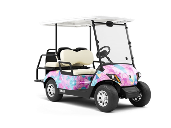 Peaches and Pebbles Mosaic Wrapped Golf Cart