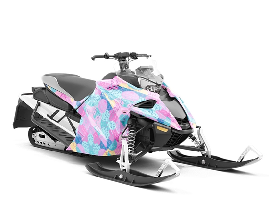 Peaches and Pebbles Mosaic Custom Wrapped Snowmobile