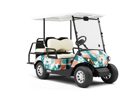 Sunset Abstractions Mosaic Wrapped Golf Cart