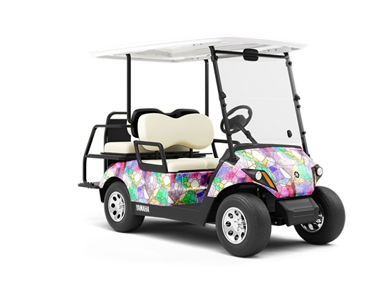 Watercolor Combinations Mosaic Wrapped Golf Cart