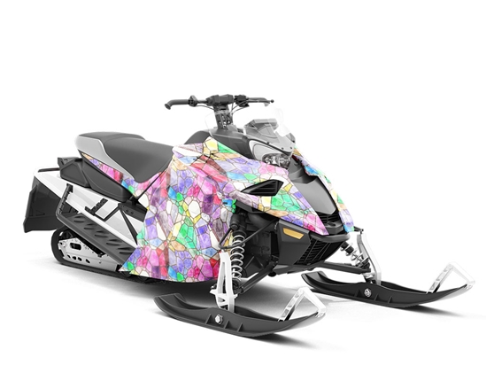 Watercolor Combinations Mosaic Custom Wrapped Snowmobile