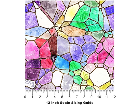 Watercolor Combinations Mosaic Vinyl Film Pattern Size 12 inch Scale
