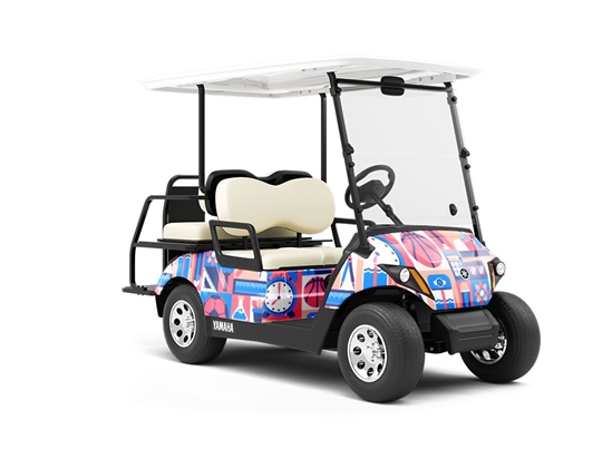 School Sports Mosaic Wrapped Golf Cart