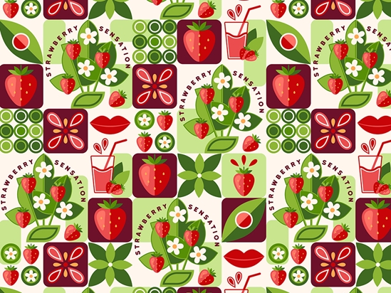 Printed vinyl Strawberry Fruit