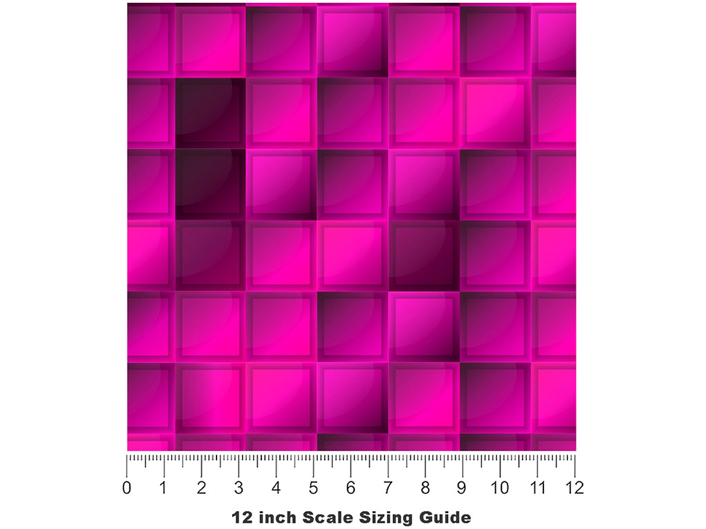 Hot Magenta Mosaic Vinyl Film Pattern Size 12 inch Scale