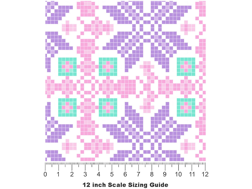 Periwinkle Pansies Mosaic Vinyl Film Pattern Size 12 inch Scale