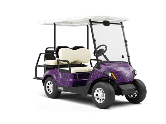 Russian Violets Mosaic Wrapped Golf Cart