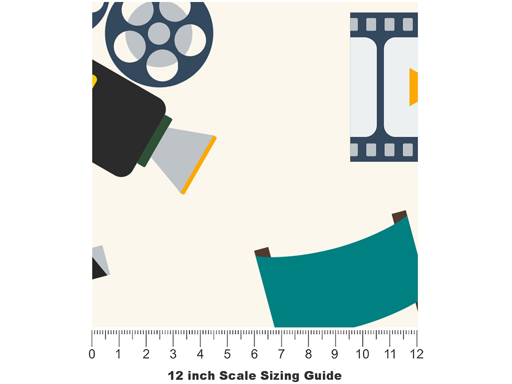 Playback Start Movie Vinyl Film Pattern Size 12 inch Scale