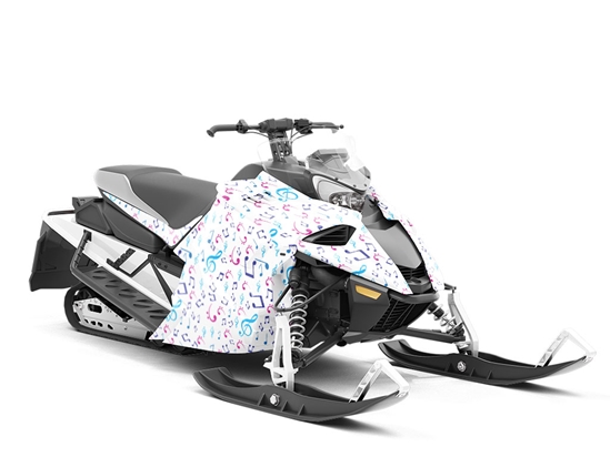 Pastel Notes Music Custom Wrapped Snowmobile