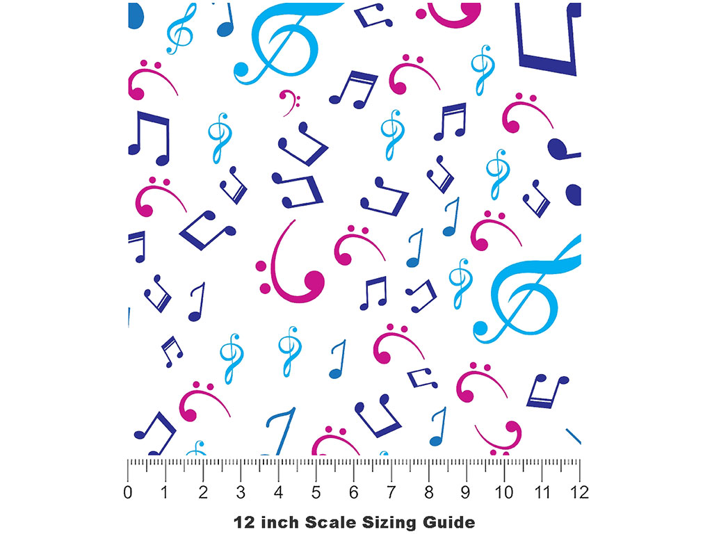 Pastel Notes Music Vinyl Film Pattern Size 12 inch Scale