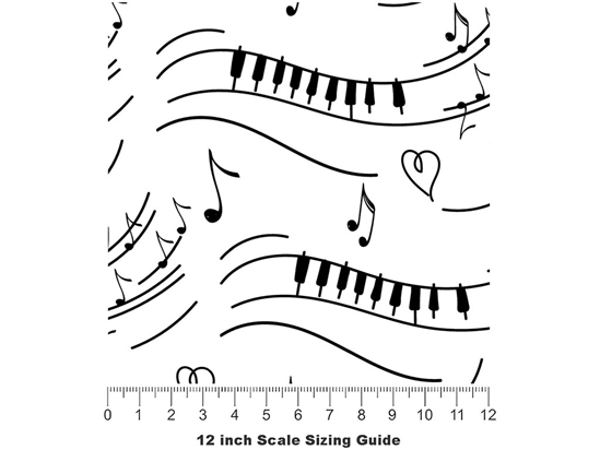 Practice Scales Music Vinyl Film Pattern Size 12 inch Scale