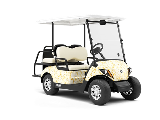 Orange Juice Paint Splatter Wrapped Golf Cart