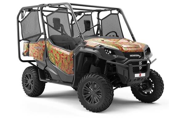 Red Ocean Paisley Utility Vehicle Vinyl Wrap