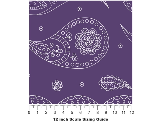 Violet Ocean Paisley Vinyl Film Pattern Size 12 inch Scale