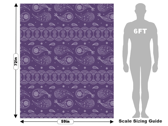 Violet Ocean Paisley Vehicle Wrap Scale