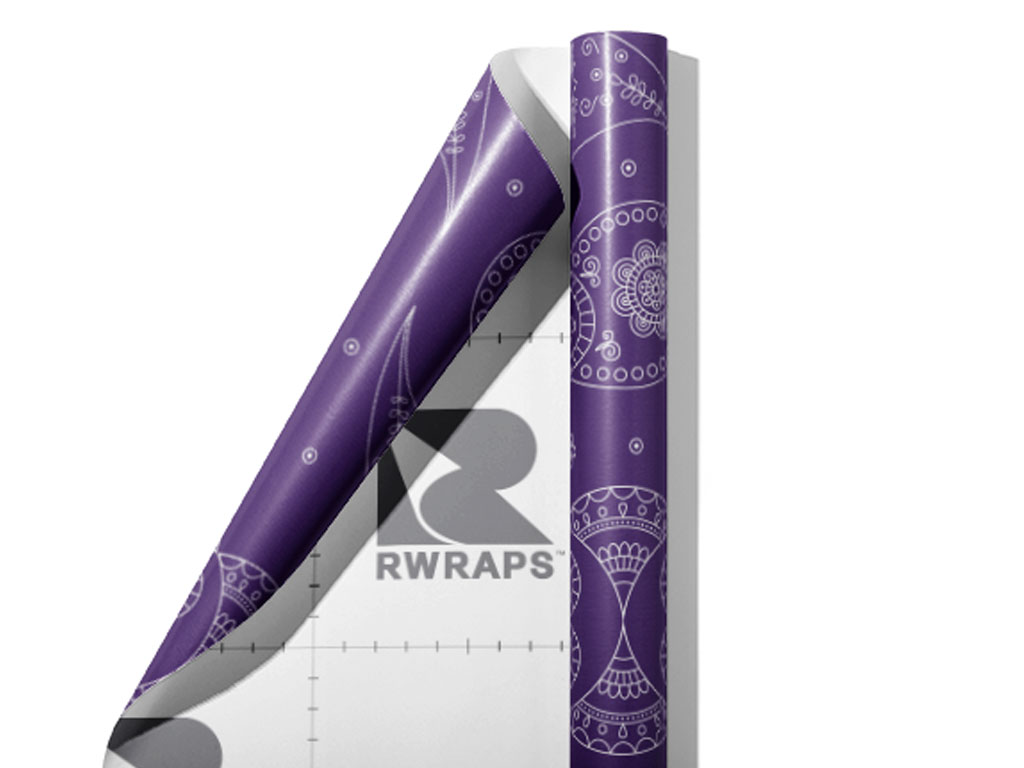 Violet Ocean Paisley Wrap Film Sheets