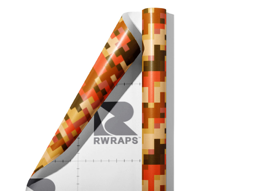 Hunter Orange Pixel Wrap Film Sheets