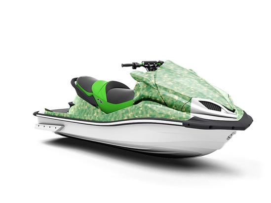 Fern Fronds Pixel Jet Ski Vinyl Customized Wrap