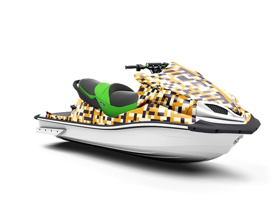 Tiger Stripe Pixel Jet Ski Vinyl Customized Wrap