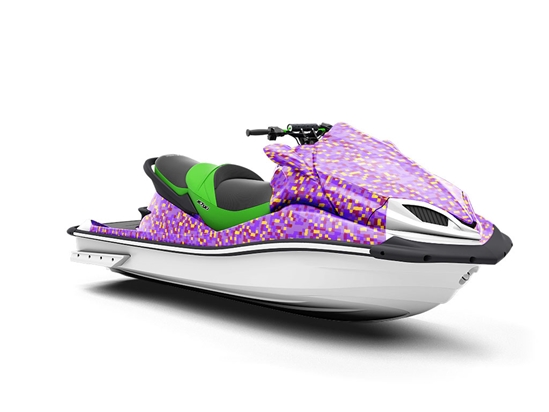 Blue Violet Pixel Jet Ski Vinyl Customized Wrap