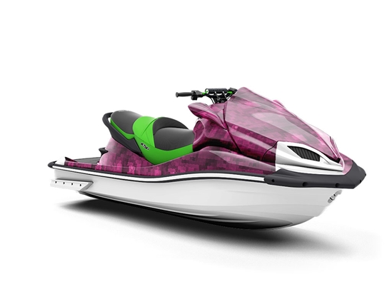 Mulberry Wine Pixel Jet Ski Vinyl Customized Wrap