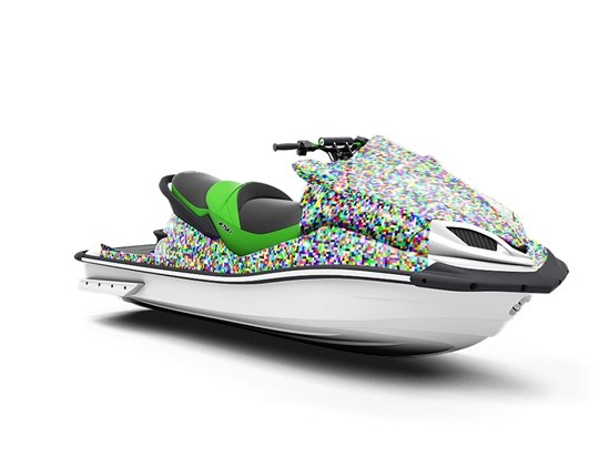 White Noise Pixel Jet Ski Vinyl Customized Wrap