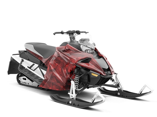 Maroon Lagoon Pixel Custom Wrapped Snowmobile