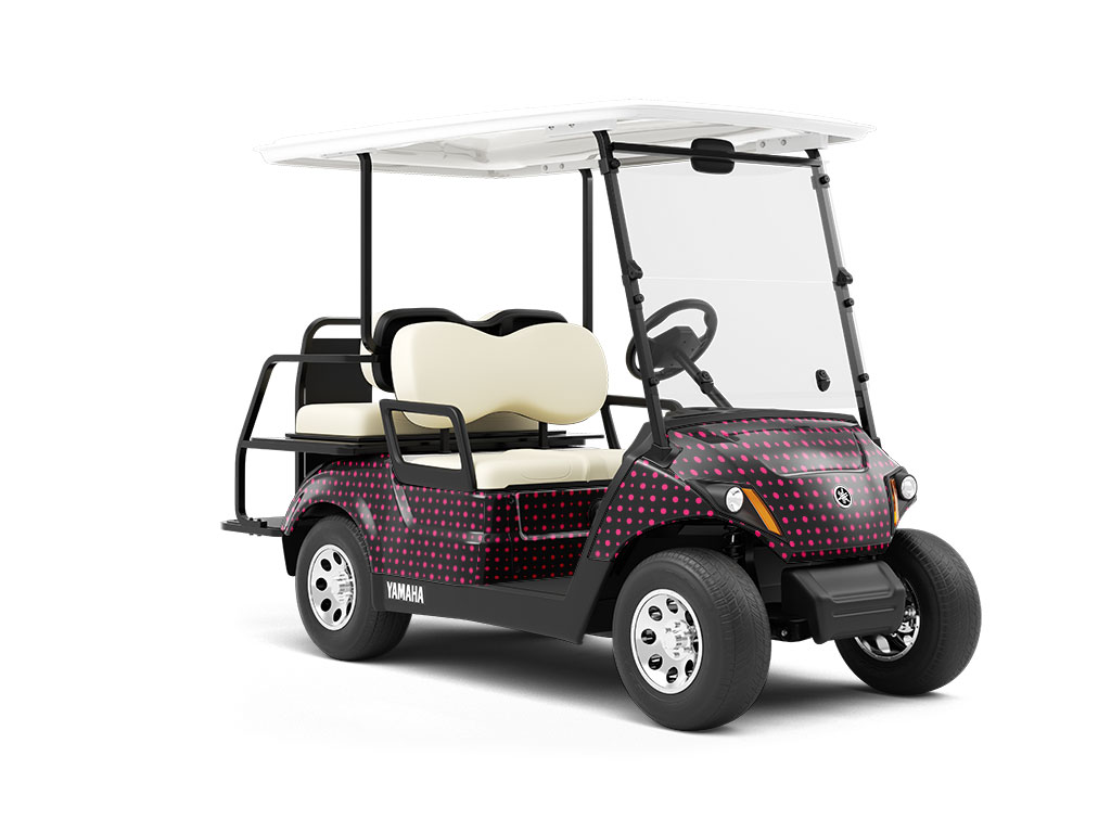 Hot Pink Polka Dot Wrapped Golf Cart