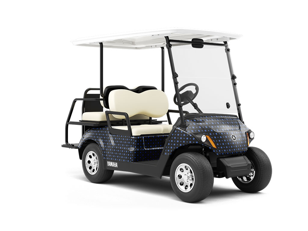 Ocean Blue Polka Dot Wrapped Golf Cart
