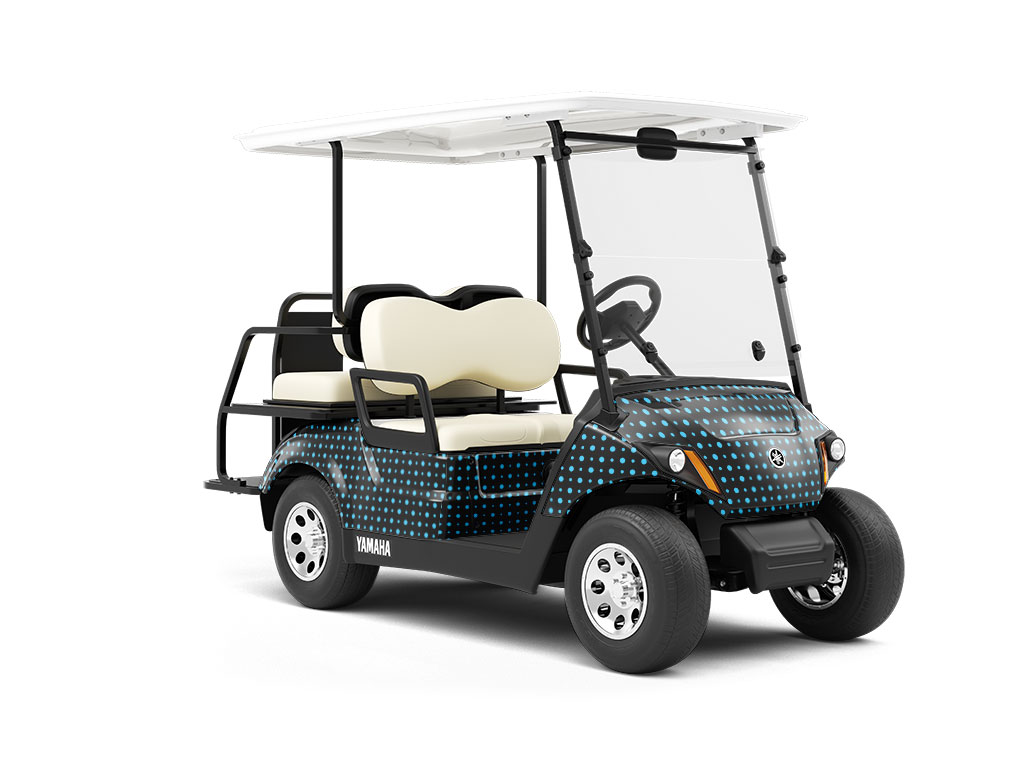 Terrific Teal Polka Dot Wrapped Golf Cart