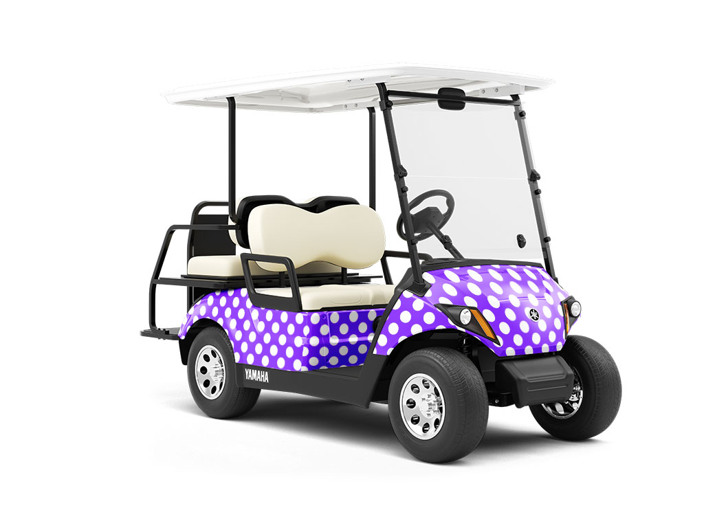 Iris Purple Polka Dot Wrapped Golf Cart