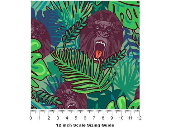 Angry Silverbacks Primate Vinyl Film Pattern Size 12 inch Scale