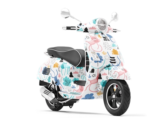 Pastel Jungle Primate Vespa Scooter Wrap Film