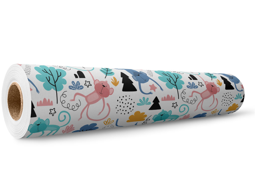 Pastel Jungle Primate Wrap Film Wholesale Roll