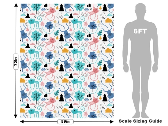 Pastel Jungle Primate Vehicle Wrap Scale