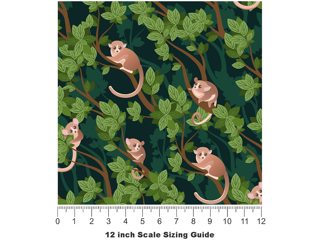 Shy Tarsiers Primate Vinyl Film Pattern Size 12 inch Scale