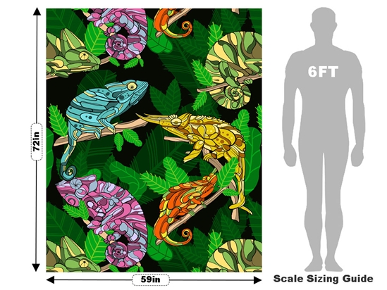 Psychedelic Chameleons Reptile Vehicle Wrap Scale