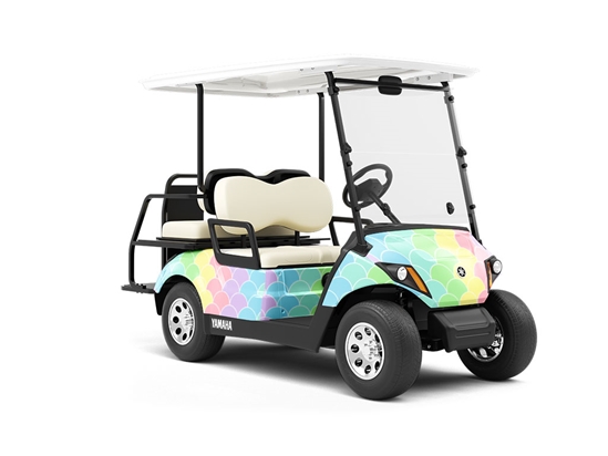 Pastel Scales Reptile Wrapped Golf Cart