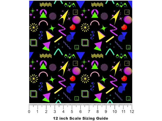 Small Zap Retro Vinyl Film Pattern Size 12 inch Scale