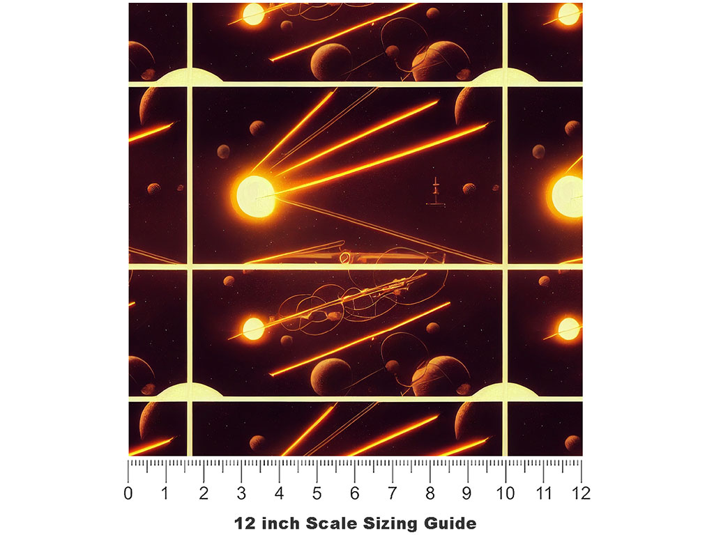 Retro Universe Science Fiction Vinyl Film Pattern Size 12 inch Scale