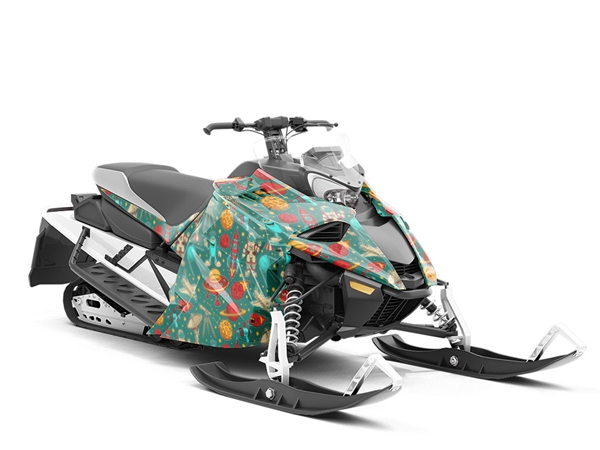 Teal Travelers Science Fiction Custom Wrapped Snowmobile