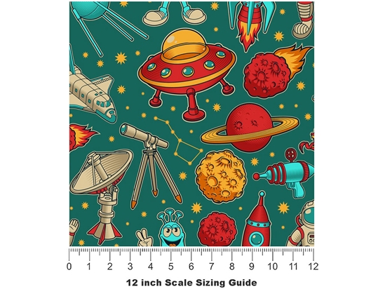 Teal Travelers Science Fiction Vinyl Film Pattern Size 12 inch Scale