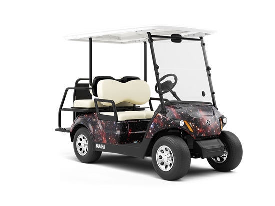 Red Burst Science Fiction Wrapped Golf Cart