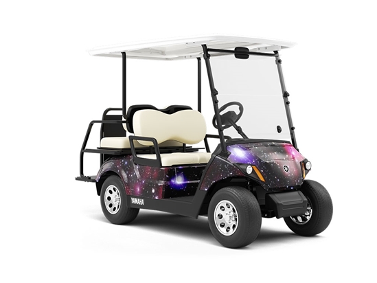 Red Starfield Science Fiction Wrapped Golf Cart