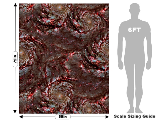 Red Swirl Science Fiction Vehicle Wrap Scale